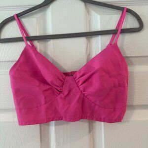 Shein Hot Pink Ruched Back Crop Tank – Size M